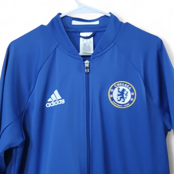 Men’s Adidas Chelsea FC Full Zip Anthem Jacket – Size M,  Blue and White NWOT - Picture 7 of 15